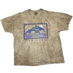 Vintage San Diego Tie Dye Dolphin Tee Size XXL